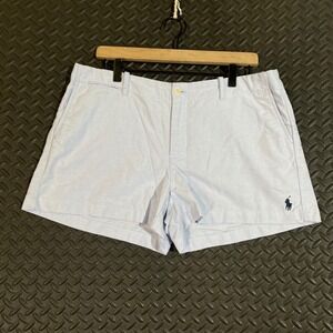 Polo Ralph Lauren Shorts Womens 10 Light Blue Oxford Chino Classic Preppy Cotton